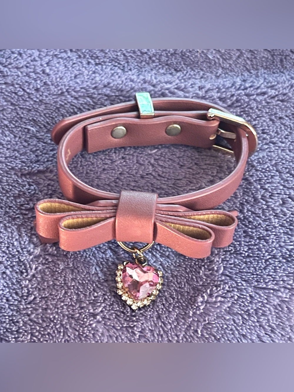 Liz Lisa pink bow heart charm buckle wristband bracelet cuff